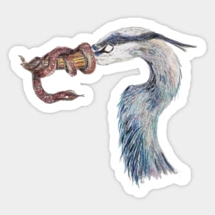 Snake Blue Heron Sticker